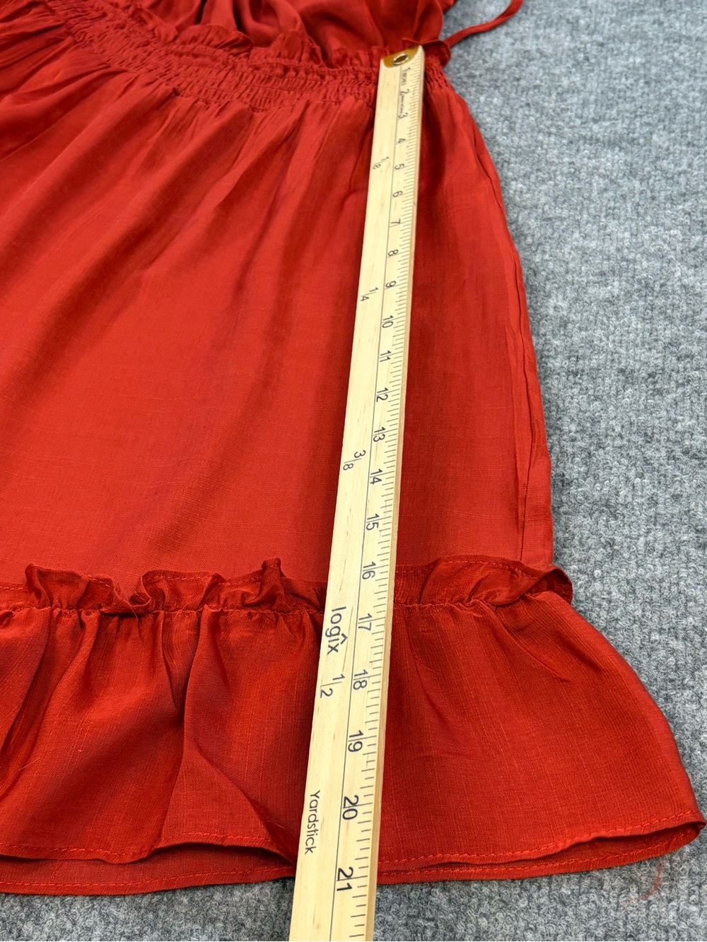 Nasty Gal Rust Red Halter Chic Summer Vacation Ruffle Romper | Size 10 - Picture 9 of 12